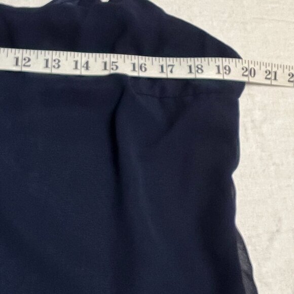 Peak Evenings Women’s Navy Blue Chiffon Cocktail Dress Size 10 Flapper Drop Wais - Picture 4 of 7